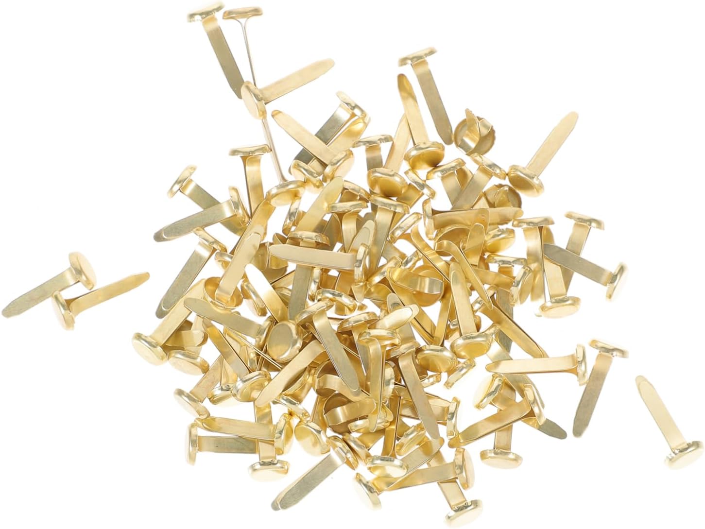 Gold Round Craft Brads for Children, 100pcs Iron Paper Fasteners