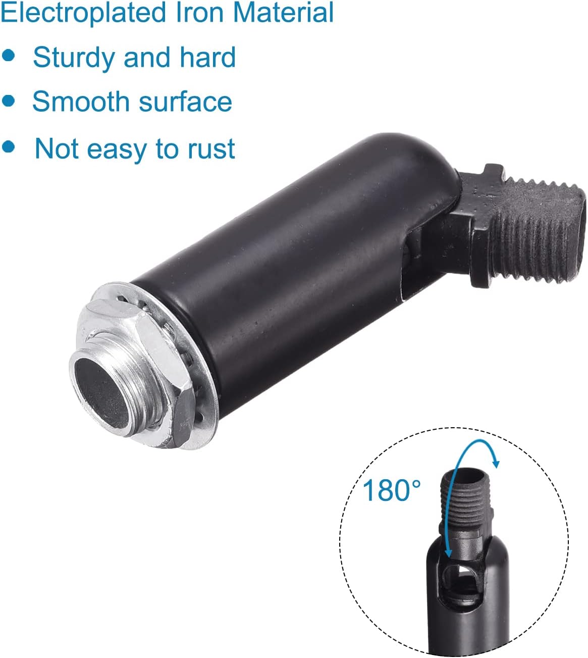 MECCANIXITY Sloped Ceiling Adapter 180 Degree Swivel M10 Thread, for Chandelier Ceiling Pendant Light, Black Pack of 4