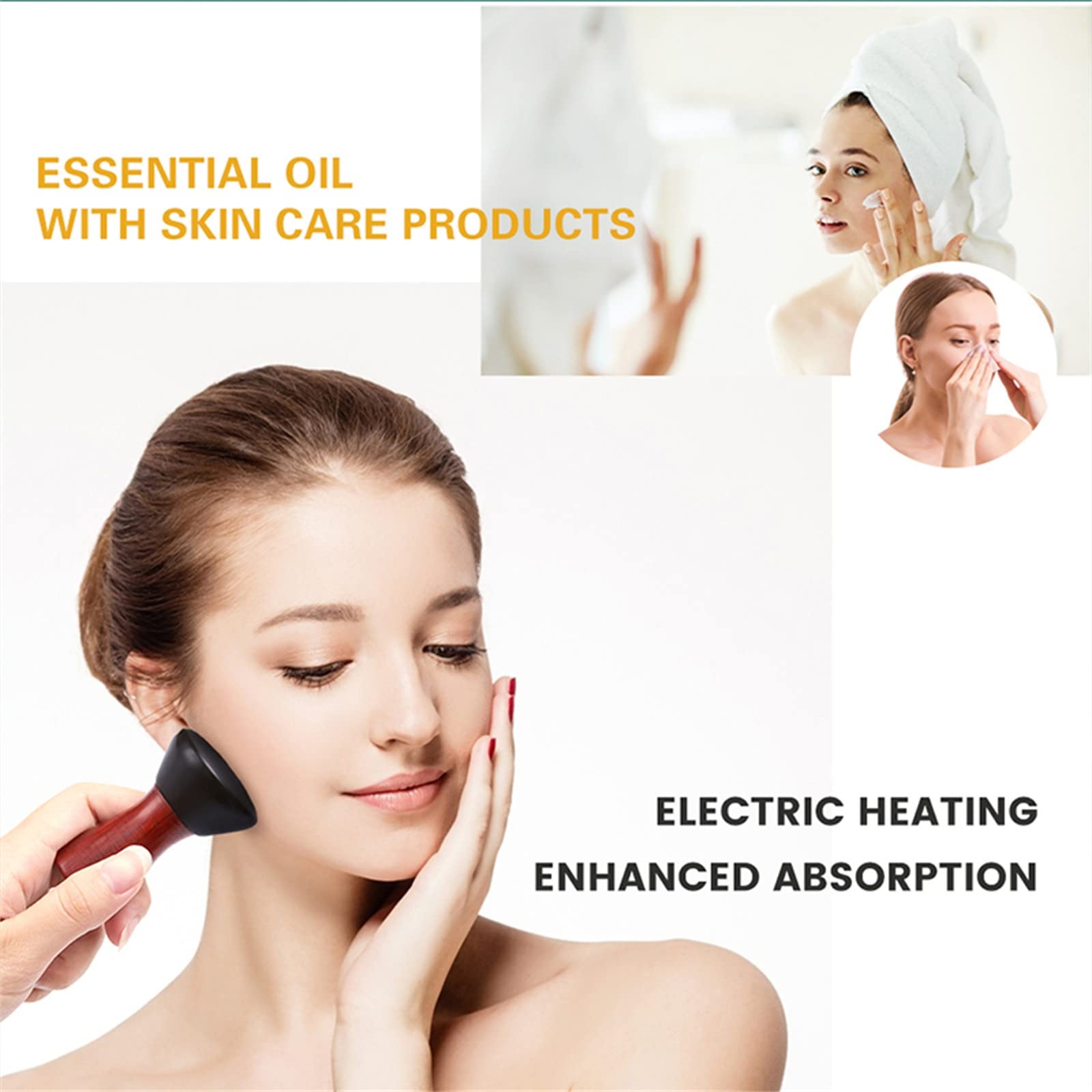 Masajeador de guasha Facial con Piedra Bian Caliente eléctrica, Masaje con Piedras Naturales, raspado de la Piel, Cuello, Levantamiento de Ojos, SPA de Belleza