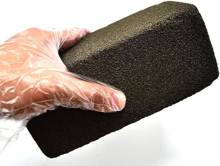 4 Pack Commercial Grade Pumice Stone Grill Brick 8"x4"x3.5", Clean Smoker Flat Top Grill BBQ Grate Cast Iron Griddle, Remove Grease Stains & Carbon Buildup Without Harsh Chemical or Abrasive