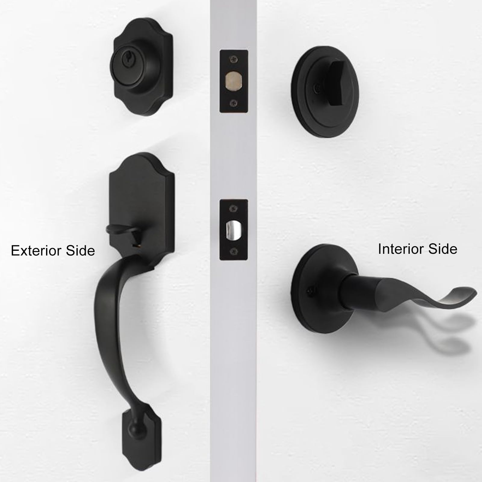 Juego de pomo y cerradura puerta principal suministro de herrajes de | Manija En Aluminio Aleado Con Cerradura Para Entrada Exterior Jardín Patio Balcón Traspatio