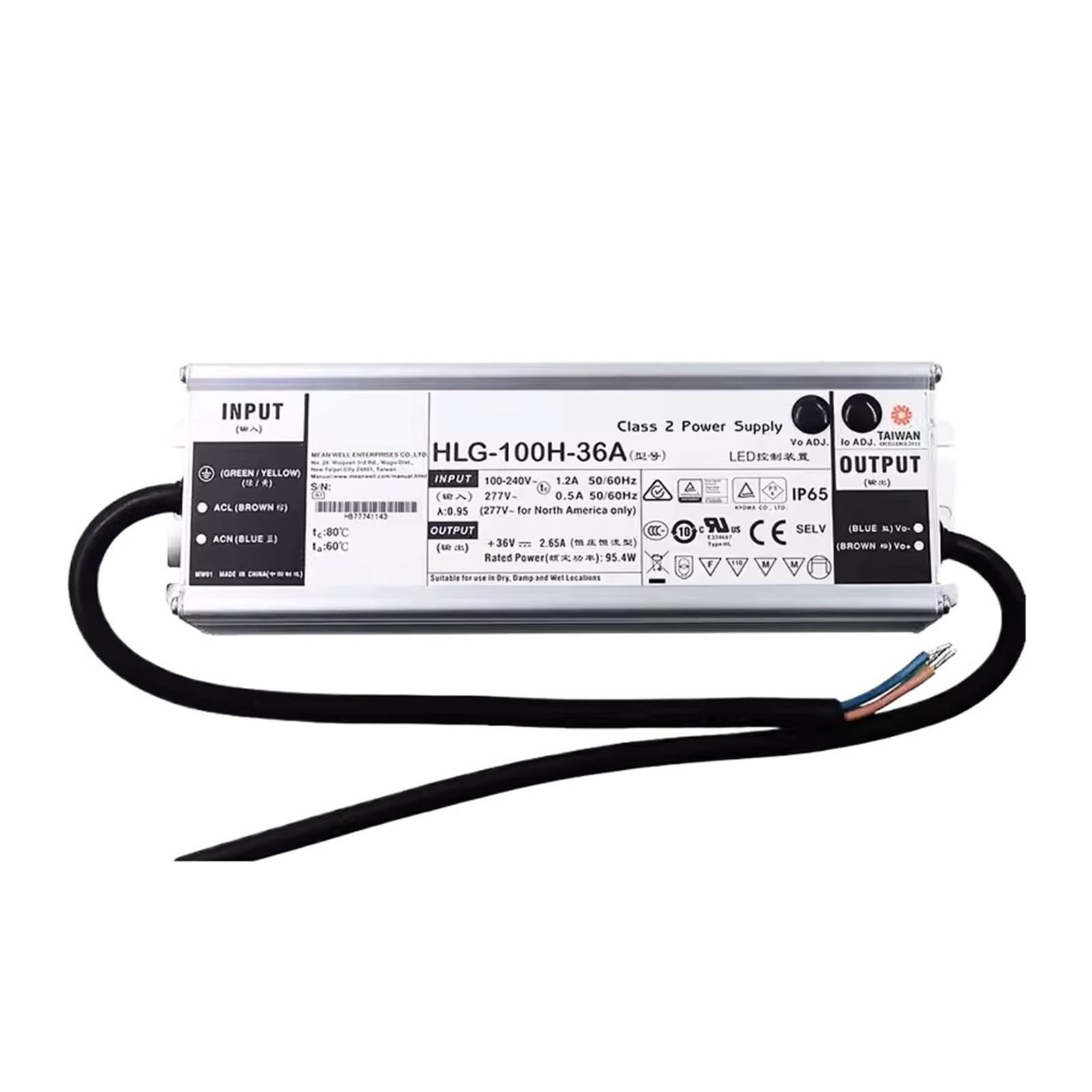 BRODEFUP HLG-100H-24B 100W Constant Voltage + Constant Current LED Driver HLG-100H
