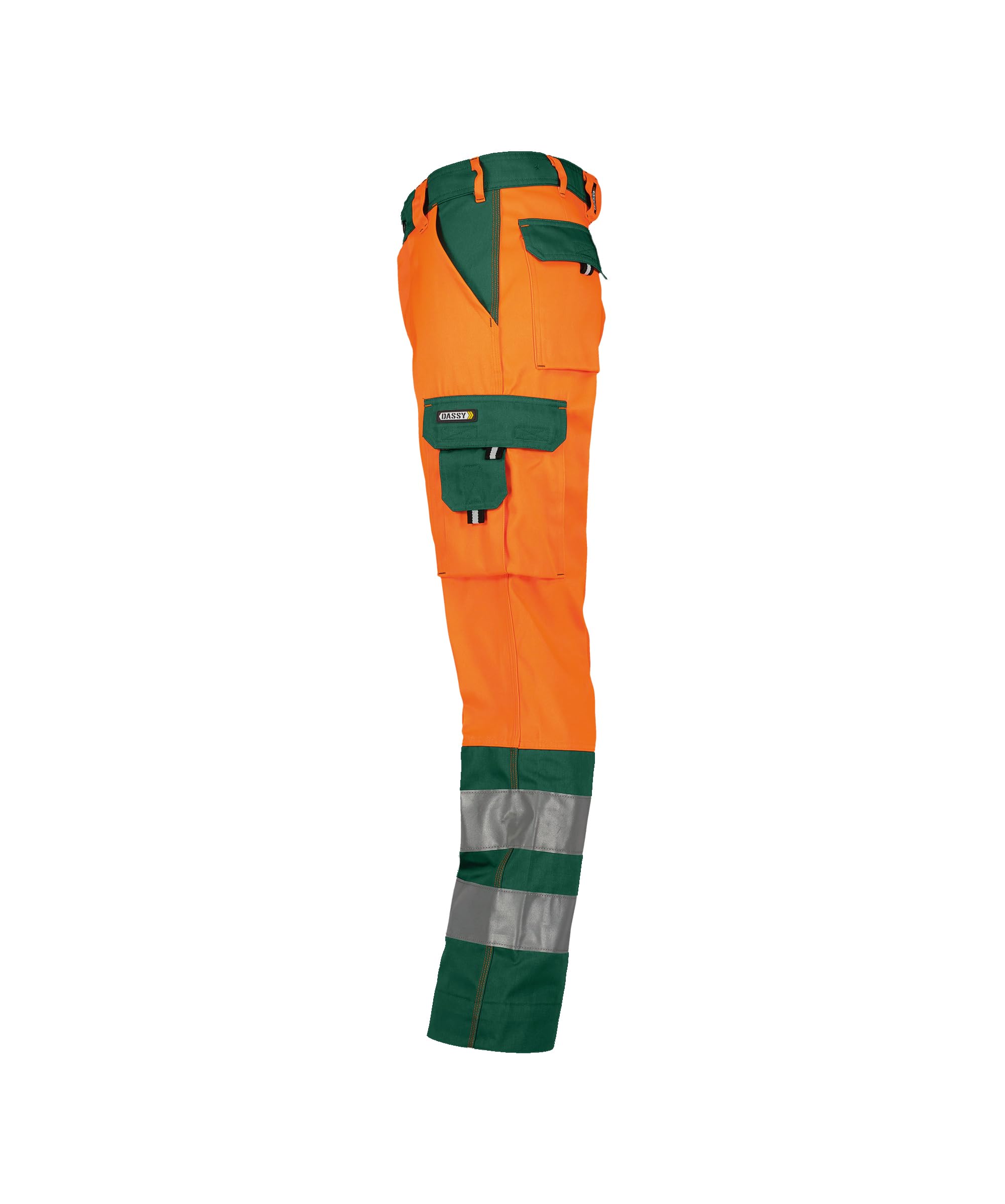 DASSY Lancaster Spodnie robocze o wysokiej widoczności - rozmiar 54 - FLUO ORANGE/BUTTLE GREEN