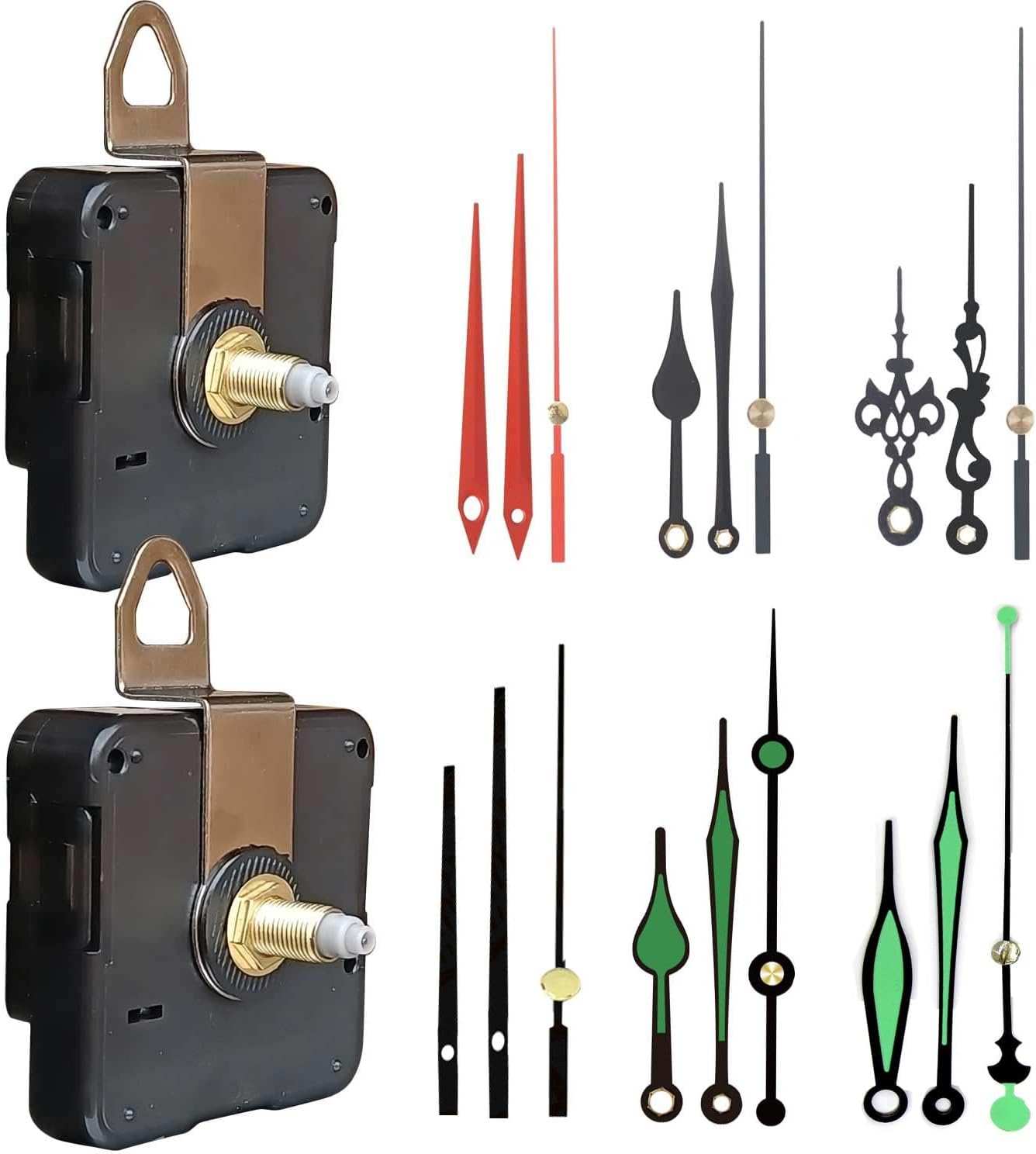 2 Sets Clock Mechanism Kit, Silent Quartz Clock Movement Mechanism with