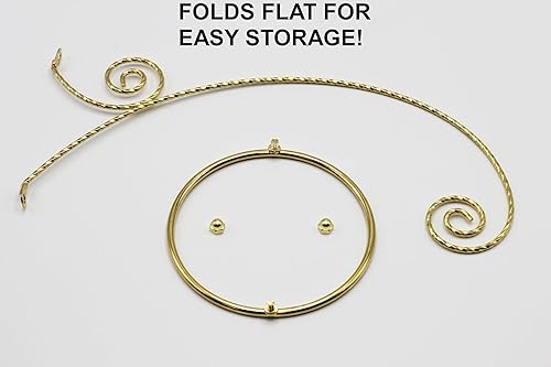 Miniatura 5 de Creative Hobbies Soporte de exhibición de adornos chapados en 10 pulgadas de alto para colgar adornos de Navidad, terrarios de vidrio, etc. Paquete