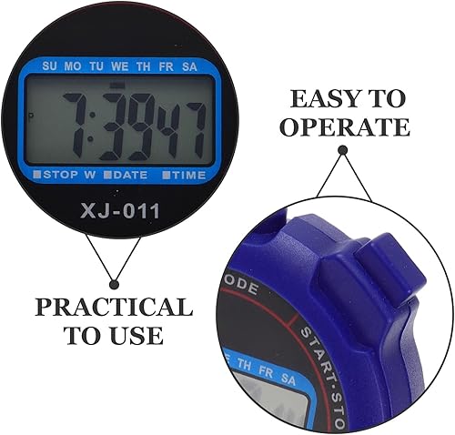 Miniatura 3 de Cronómetro deportivo digital con pantalla grande, funcionamiento silencioso para natación, correr, fitness, fácil de usar para entrenadores,