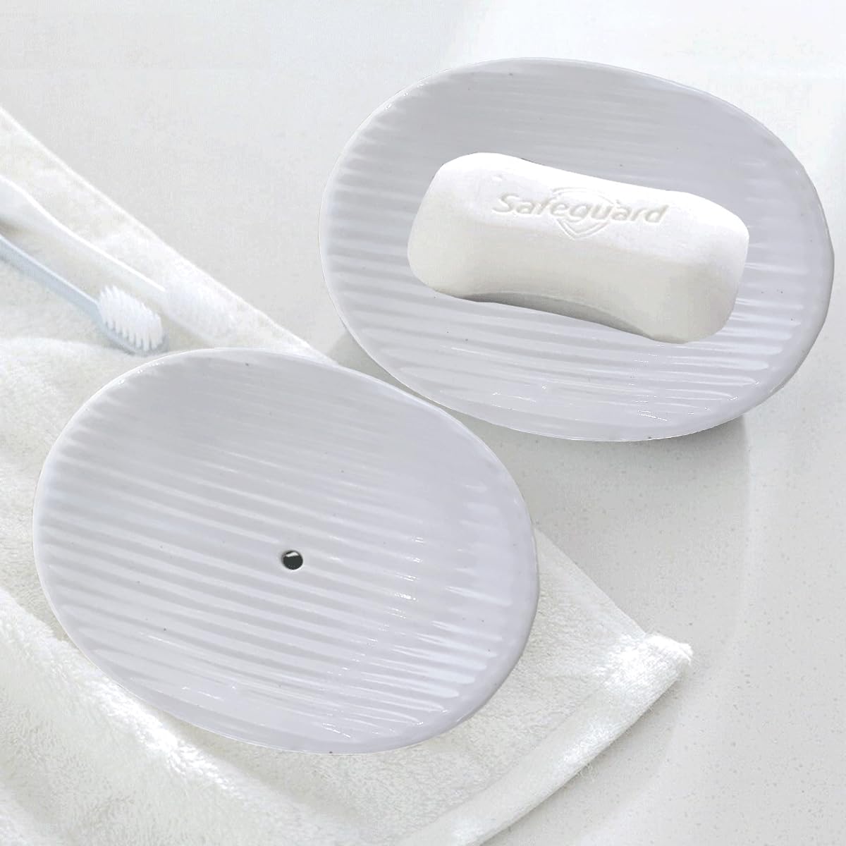 LOOKS FIRST Ceramic Soap Dish with Drainig Holes, Decotrative Soap Dish Bar for Bathroom Vanities, Kitchen, Countertops Tub or Wash Basin (B0BVGJF8NG) Amazon Price History, Amazon Price Tracker