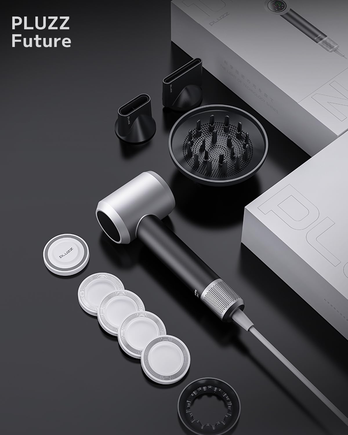 Amazon | PLUZZ Future 大風量ドライヤー 1.8インチタッチスクリーン