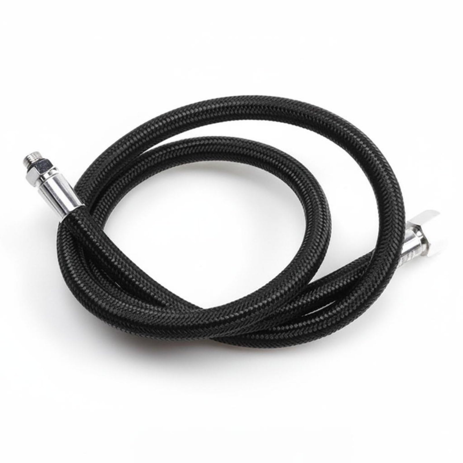 Tubo Subacqueo Tubi Regolatore Respirazione Frusta Intrecciata Bassa Pressione in Metallo per Collegamento Compatibile E Stivaggio Comodo, Nero, 40cm