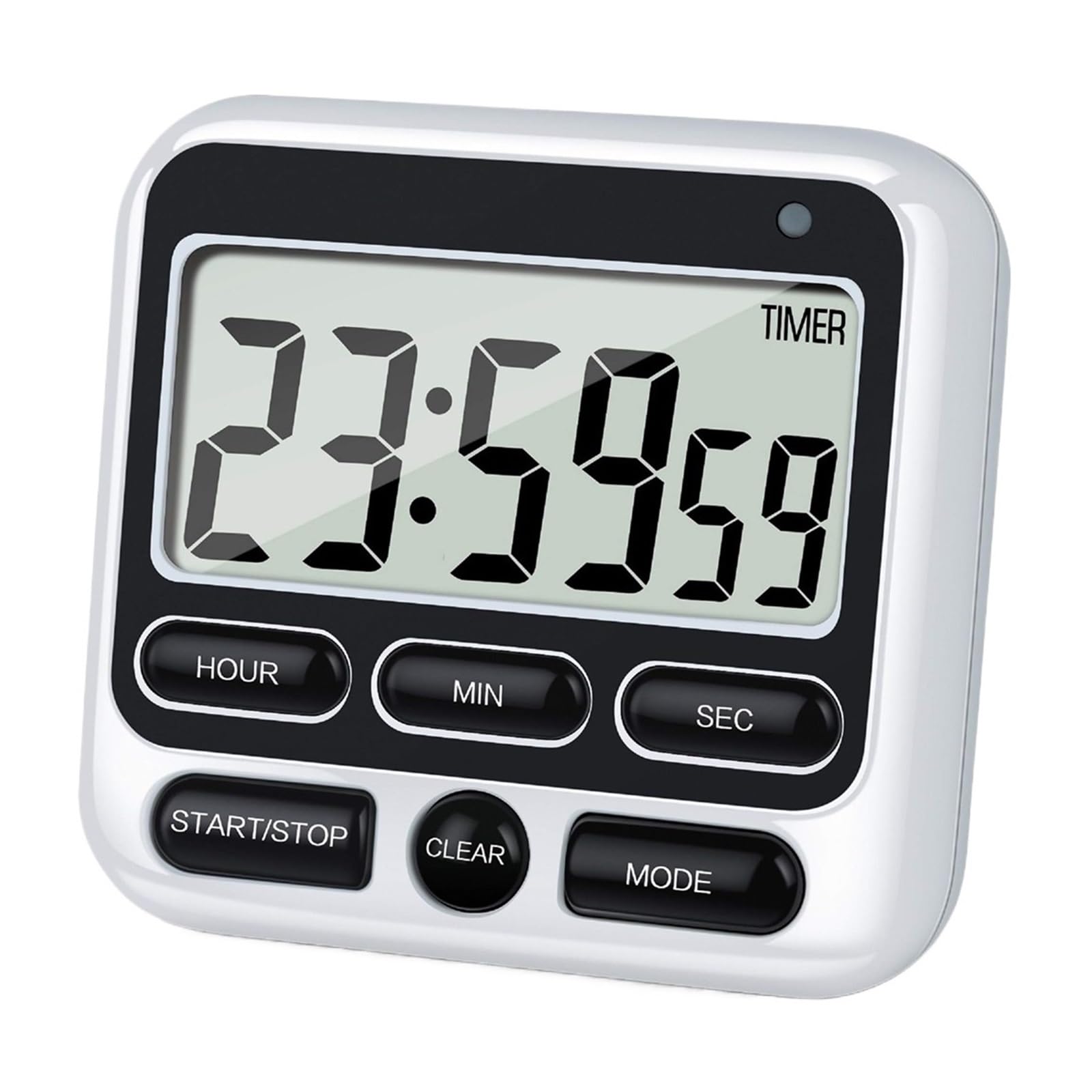 LCD Display Digital Kitchen Timer With Mute/Loud Alarm Switch ON/Off 24 Hour Clock Reliable Efficient(Black)