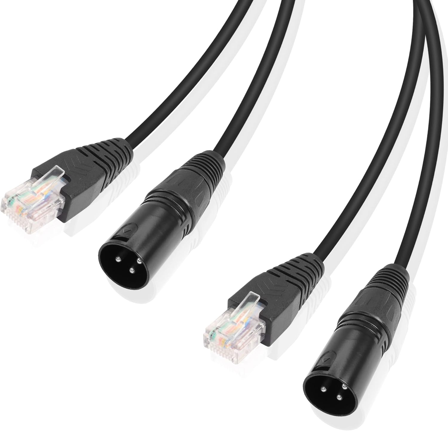 GINTOOYUN 3ピン XLR - RJ45 アダプター ケーブル DMX XLR 3ピン オス - RJ45 オス コネクタ