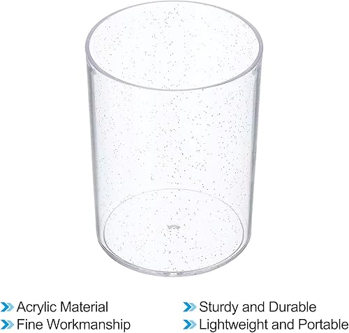 Miniatura 3 de PATIKIL Portalápices acrílico, lápiz transparente, soporte para brochas de maquillaje, almacenamiento de tazas, organizador de oficina de papelería