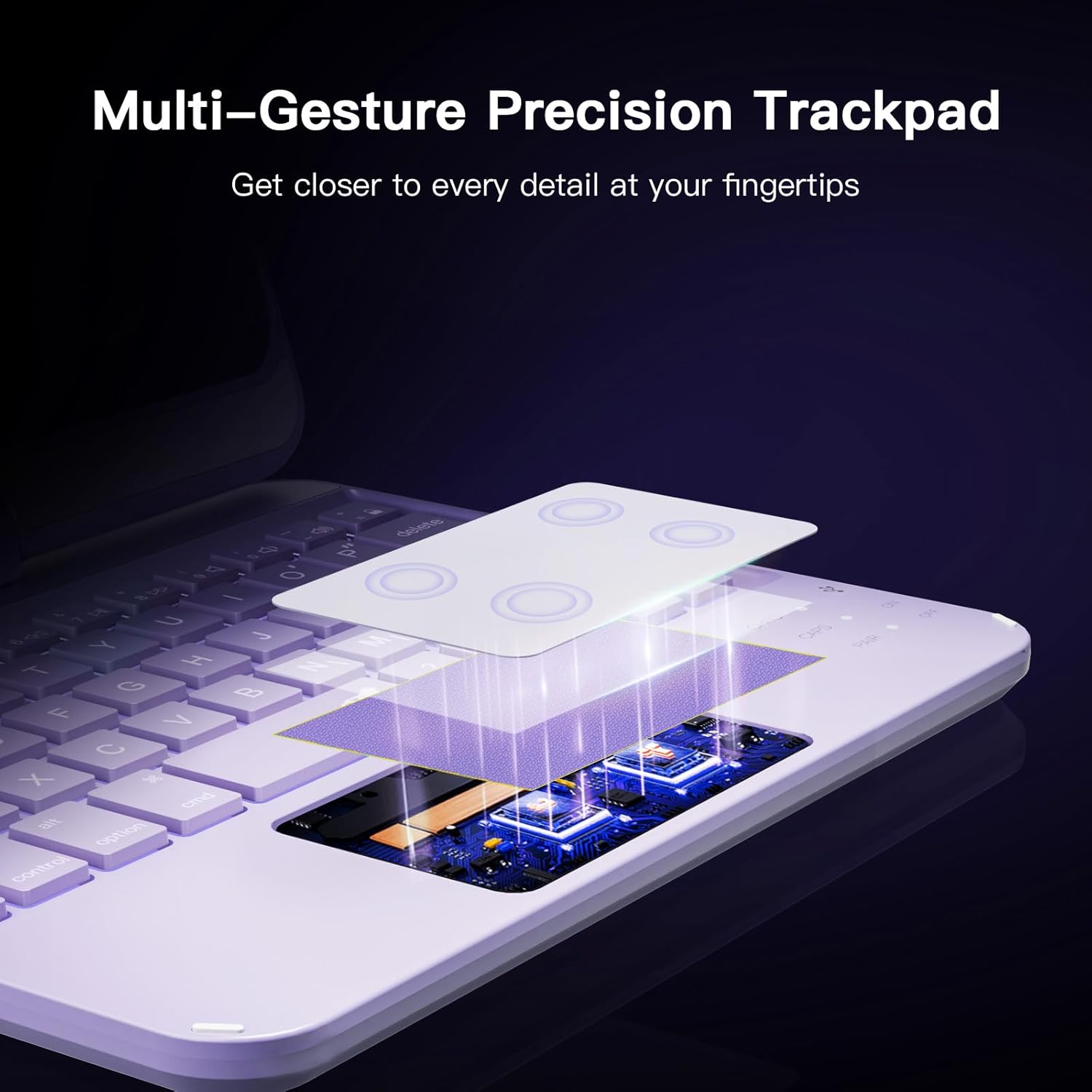 Keyboard Case for iPad mini 7 (2024) & Mini 6 (2021), 360° Rotate Case for iPad mini 7th/6th Generation, 7 Colors Backlit Keyboard Cover with Trackpad, Auto Sleep/Wake, Purple