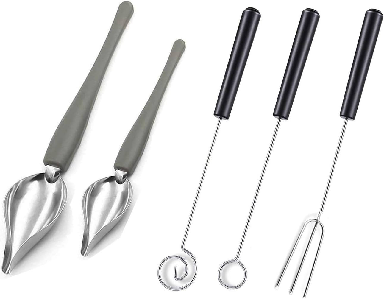 3 Candy Dipping Tools Chocolate Dipping Set 2 Pieces Dessert Decorating Pencil Spoons Set Fork Spoons Tool Set Chef Art Pencil for Decorative Plates Stainless Steel Chef Spoon