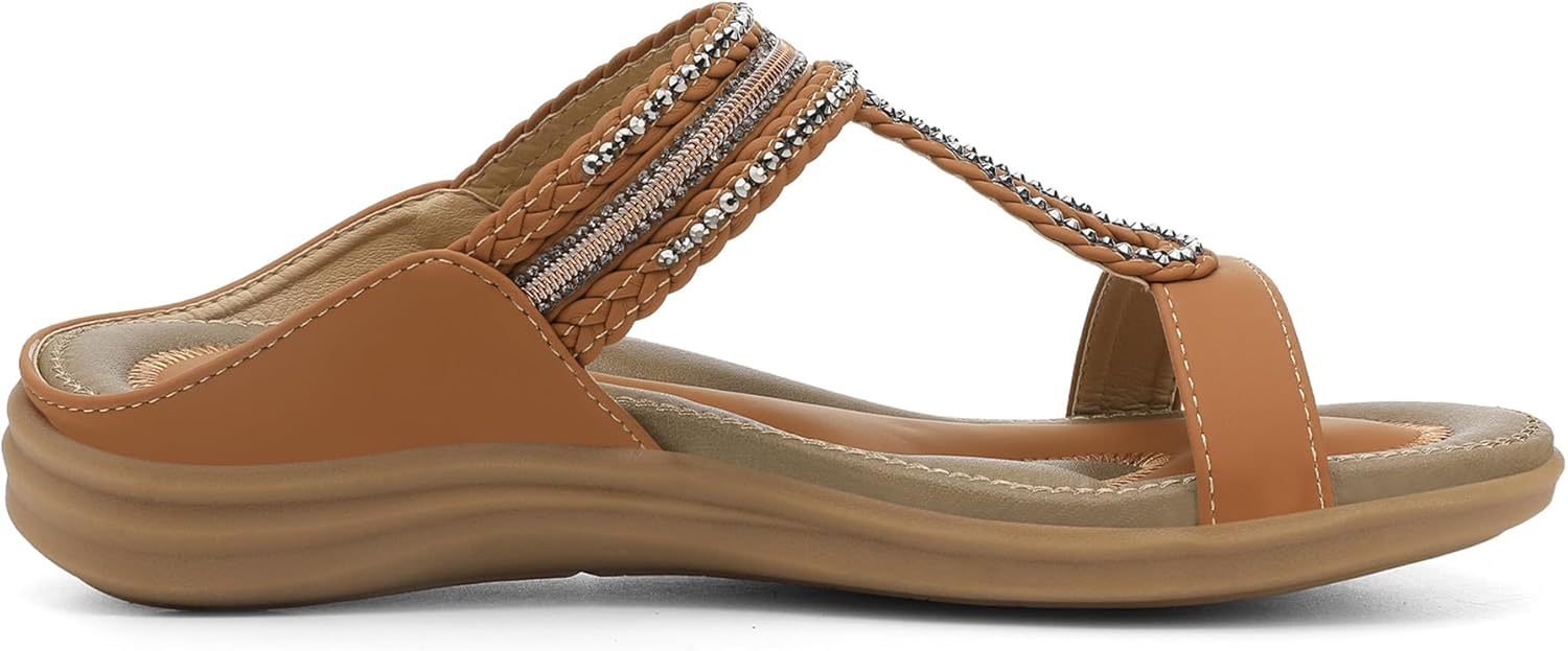 UBFEN Womens Slides Walking Sandals Comfortable Platform Slip On Dressy Summer 8 A Orange image 3 of 7 B0DSBTNXD7