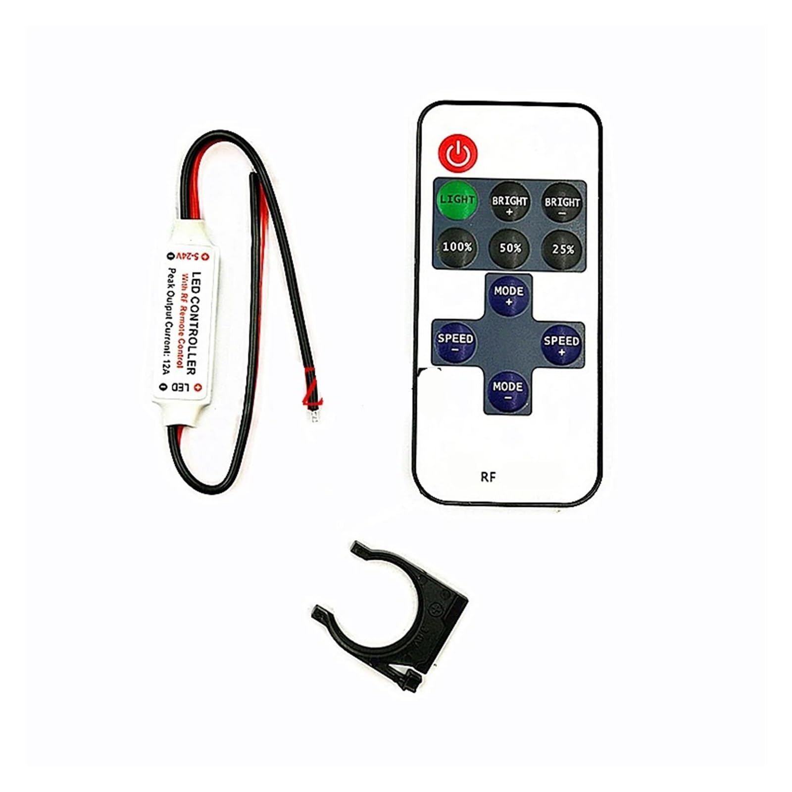 Variateur LED 12V avec télécommande 12A pour ruban monochrome - 2