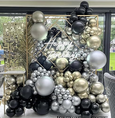 Image of Metallic Silver Balloons, 100 pcs 5 inch Thick Latex Chrome balloons for Balloon Garland Arch, Birthday Decoration, Wedding Party, Baby Shower Decorations