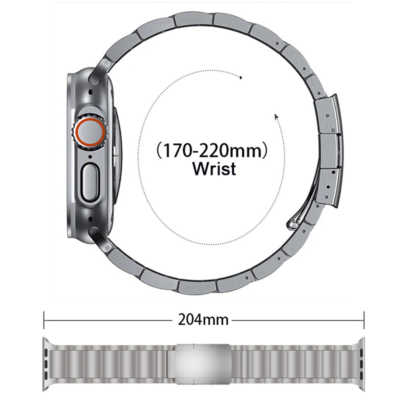 Pasek do zegarka Apple Watch 38 mm, 40 mm, 41 mm, 42 mm, 44 mm, 45 mm, 49 mm, lekki, tytanowy, ulepszony, biznesowy, metalowy pasek do iWatch serii 9, 8, 7, 6, 5, 4, 3, 2, 1, Ultra, 1, 2, SE