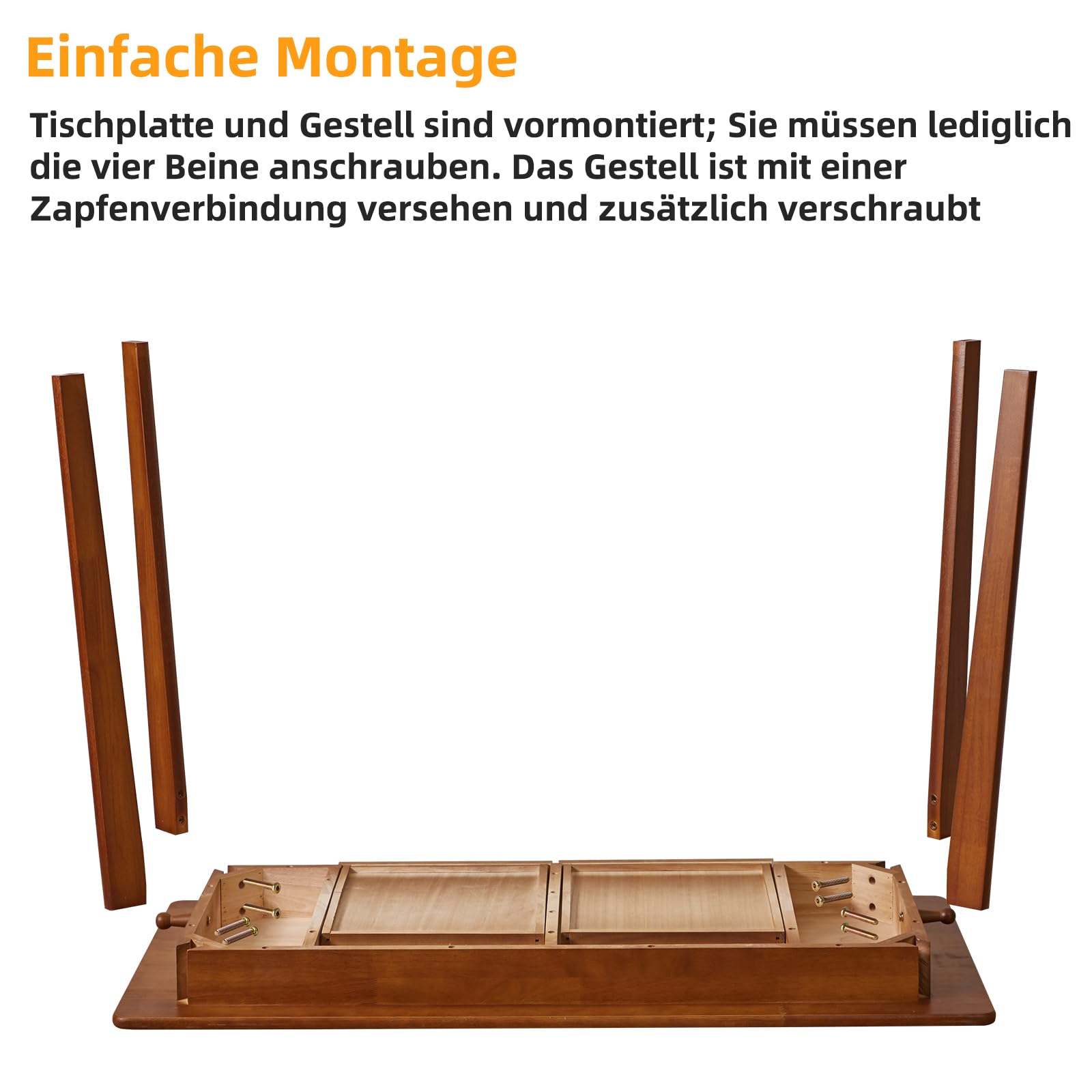 Aibiju Massivholz-Schreibtisch mit Schubladen, 120 cm Computertisch für modernen minimalistischen Stil, Home-Office-Schreibtische, Studenten-PC-Schreibtisch für Schlafzimmer, Braun YD-WD03H