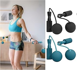 Weighted Ropeless Jump Rope set of 2, Training Ropeless Skipping Rope for Fitness, Adjustable Weighted Cordless Jump Rope for Men Women