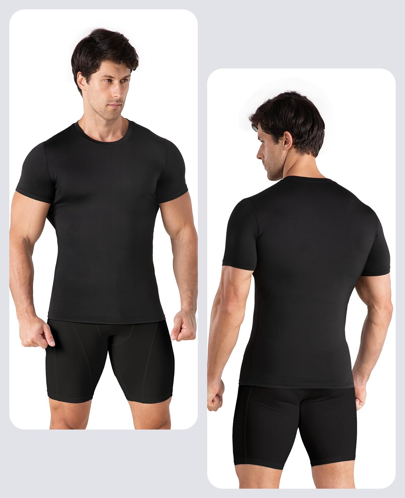 Niksa 1/2/3 unidades camiseta funcional para hombre, camiseta de compresión para hombre, manga corta, cuello redondo, transpirable, camiseta para correr, entrenamiento, fitness