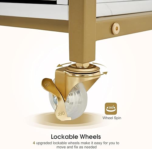 Miniatura 8 de BarberPub Carrito de salón con ruedas bloqueables, carrito de peluquería de almacenamiento resistente a la acetona con 1 soporte para secador de