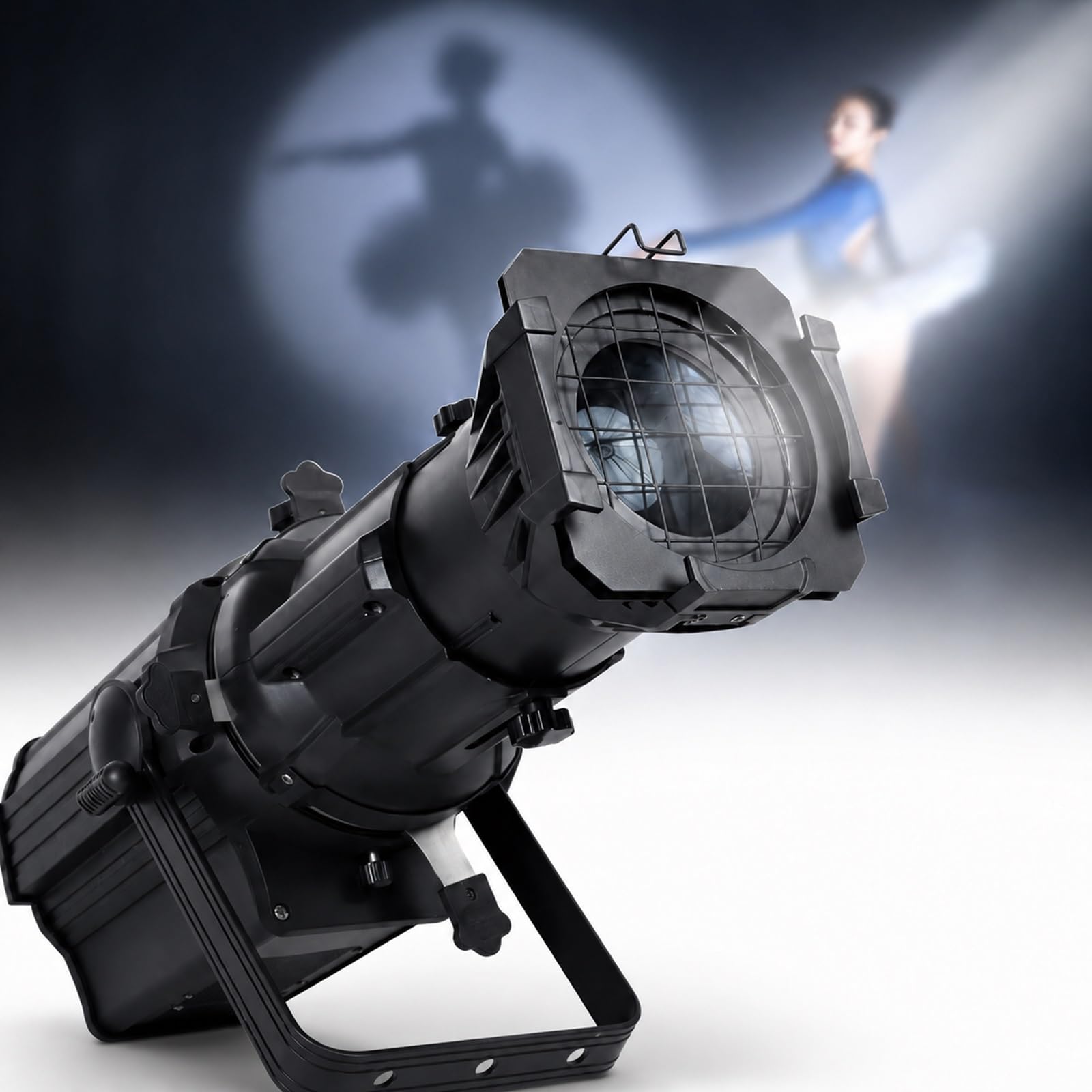 Foco de Perfil de Escenario LED Luz Elipsoidal Par DMX512 Blance Cálido | 26° Apertura Ajustable, Iluminación Teatral Control Maestro Esclavo para Bodas Teatro Exposiciones de Arte(150W)