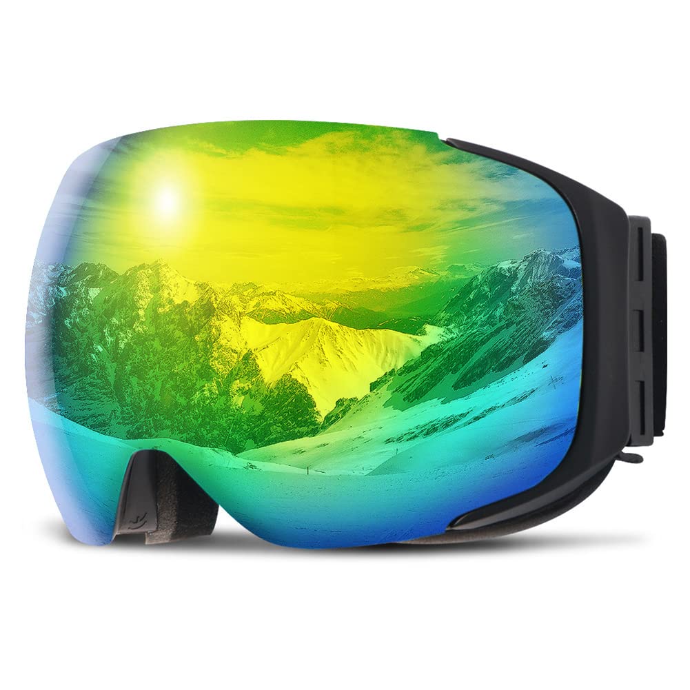 Lunettes de ski pour enfants, lunettes de ski, avec verres antibuée à double couche, lunettes de ski de protection, adaptées aux hommes, aux femmes et aux adolescents, équipement de ski, de patin