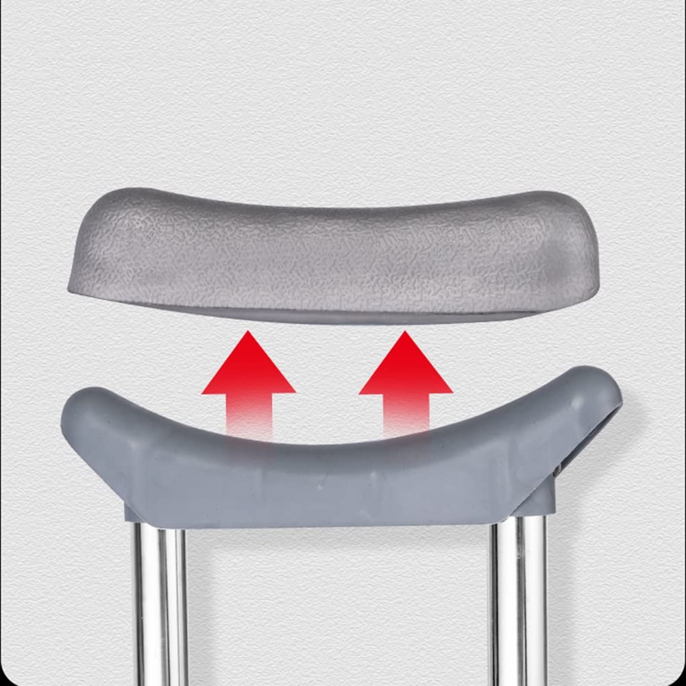 Muletas Médicas para Axilas, Muletas Regulables para Hombre, Muletas Ligeras Antideslizantes para Mujer (Color : Silver, Size : 2COUNTS)