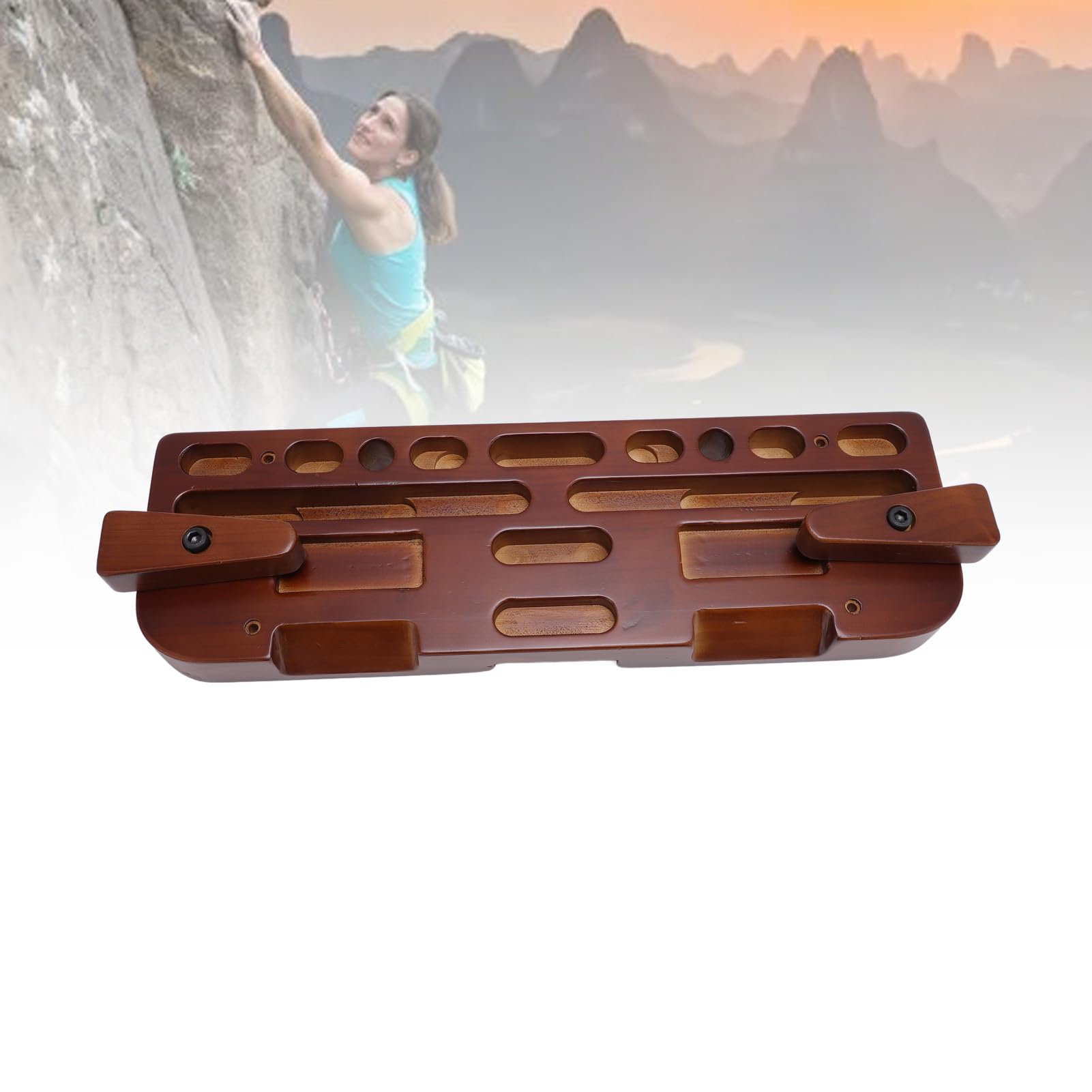 RiToEasysports Hangboard de madera para escalada con diferentes tamaños de agujeros para entrenamiento de fuerza