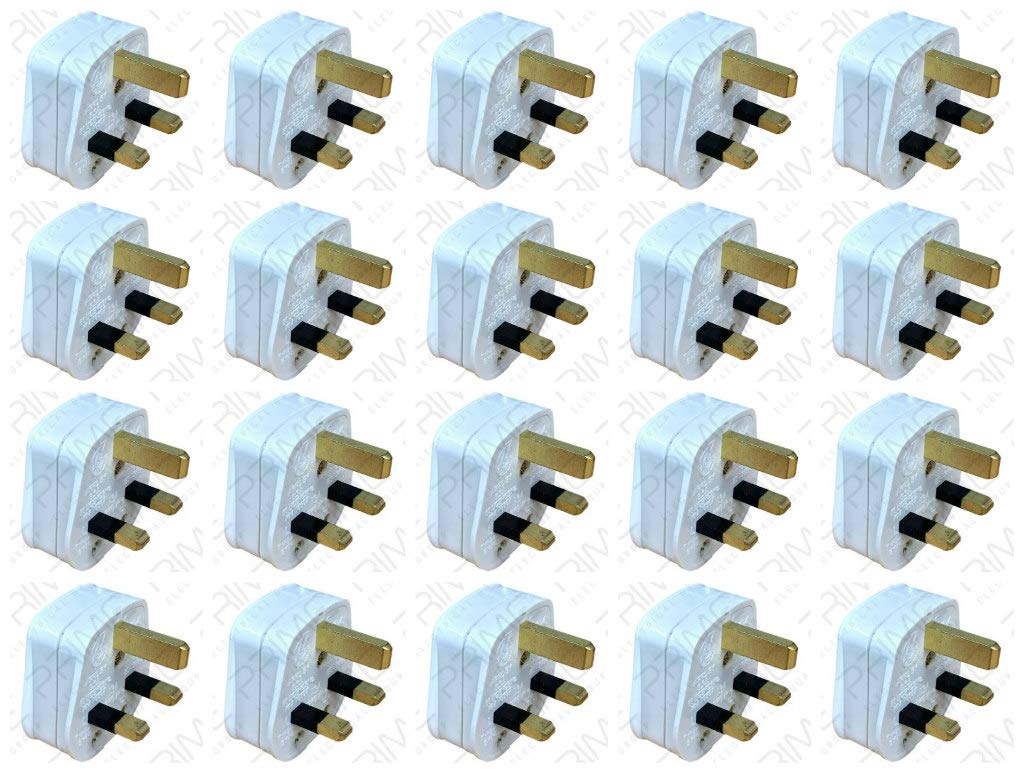 3 x Click PA320 Resilient Plug Tops - 13 Amp (White)