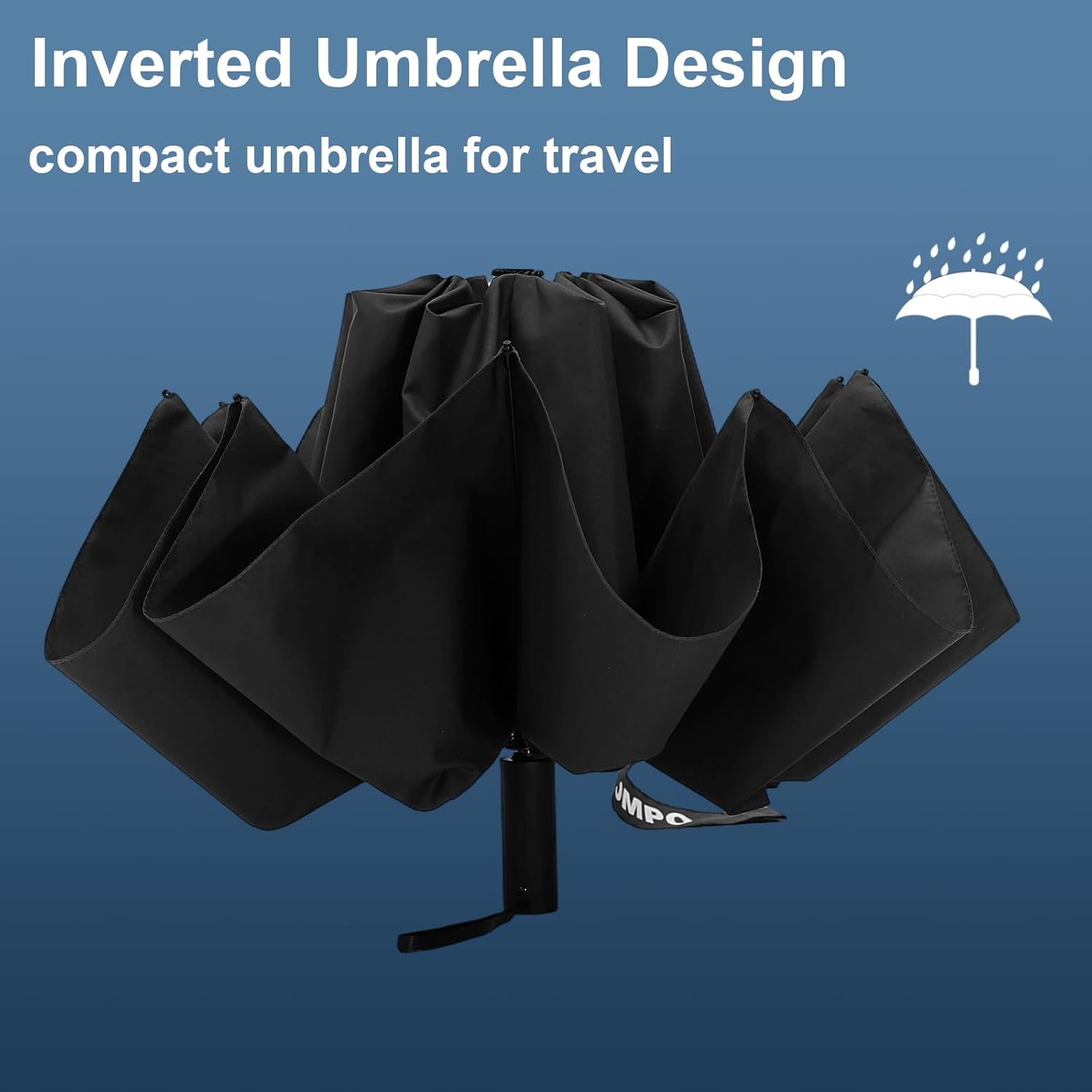 Umbrellas for Rain and Sun Windproof Compact Travel Golf Umbrella, Large Inverted Auto Open & Close, 10 Ribs Durable & Portable Design with Cover Bag for Men and Women