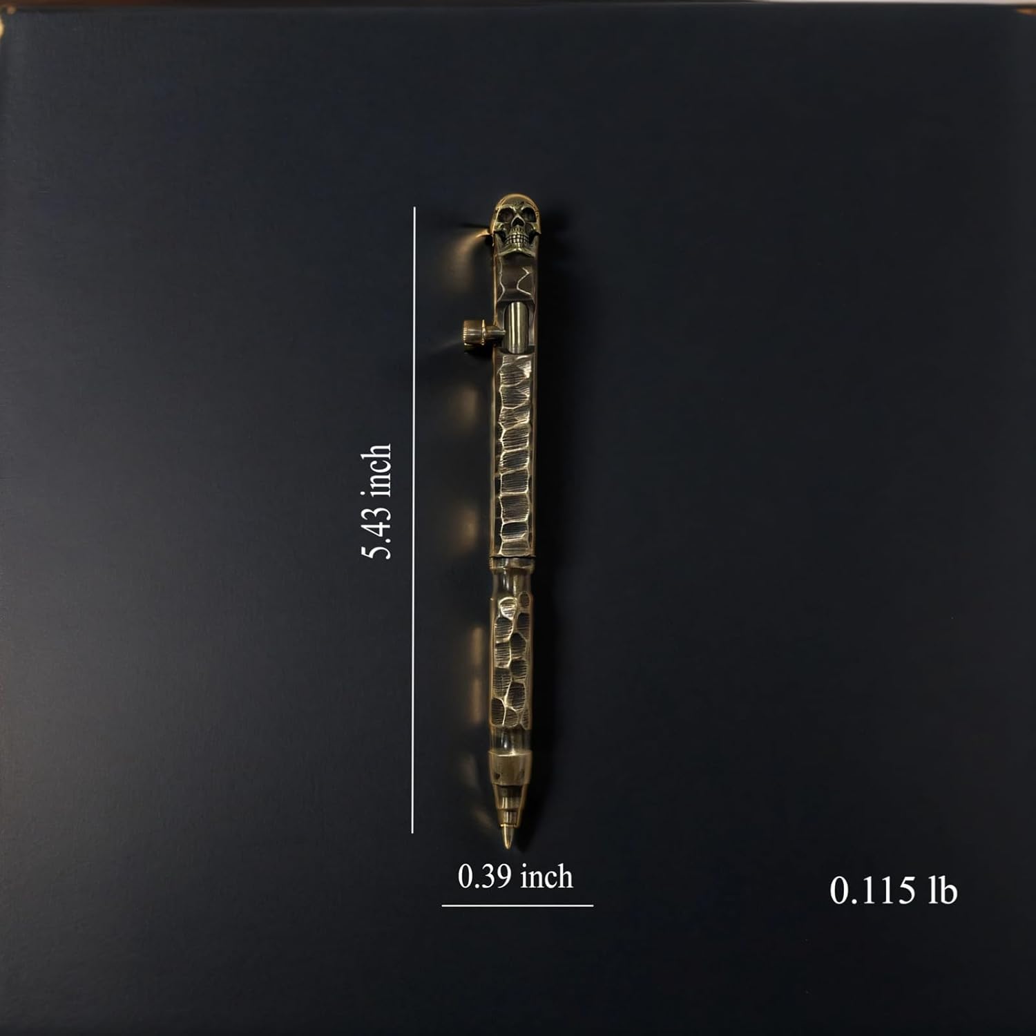 Tactical Bolt Action Pen: Vintage Brass Skull Ballpoint Pen EDC Handmade Writing Pen Gift