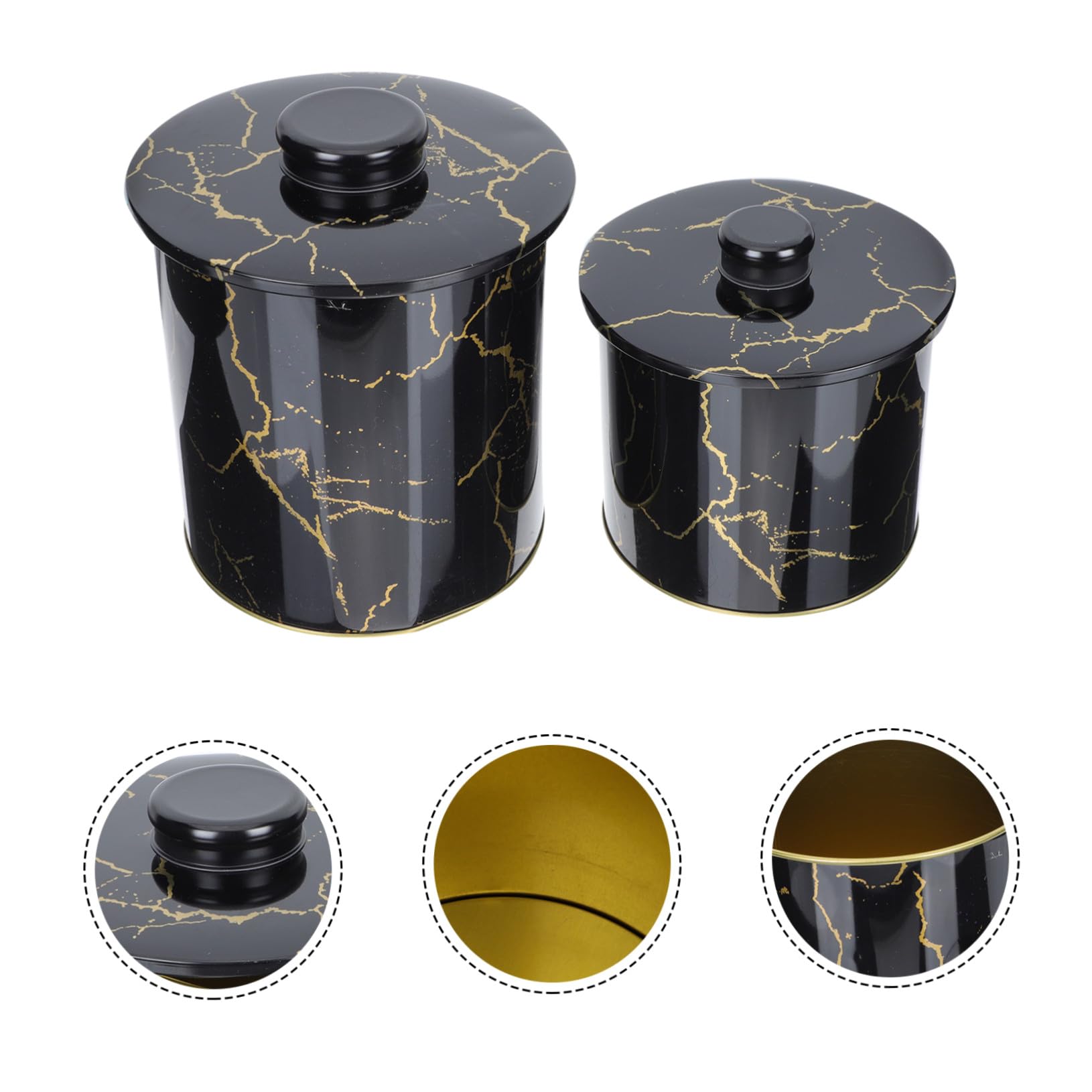 Gatuida Contenitori Decorativi Leggeri Coperchio e Decorare la Casa Stile Nordico Set 2 Pezzi Barattoli per Biscotti in Latta per Conservare Dolci Durante le Feste