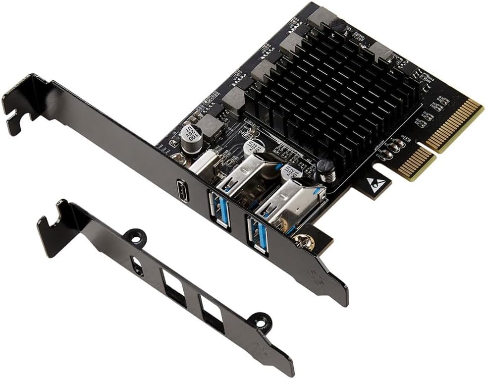 PCIe3.0X4 to USB A/UsbC Expansion Adapter Card 20Gbps Highly Speed Industrial