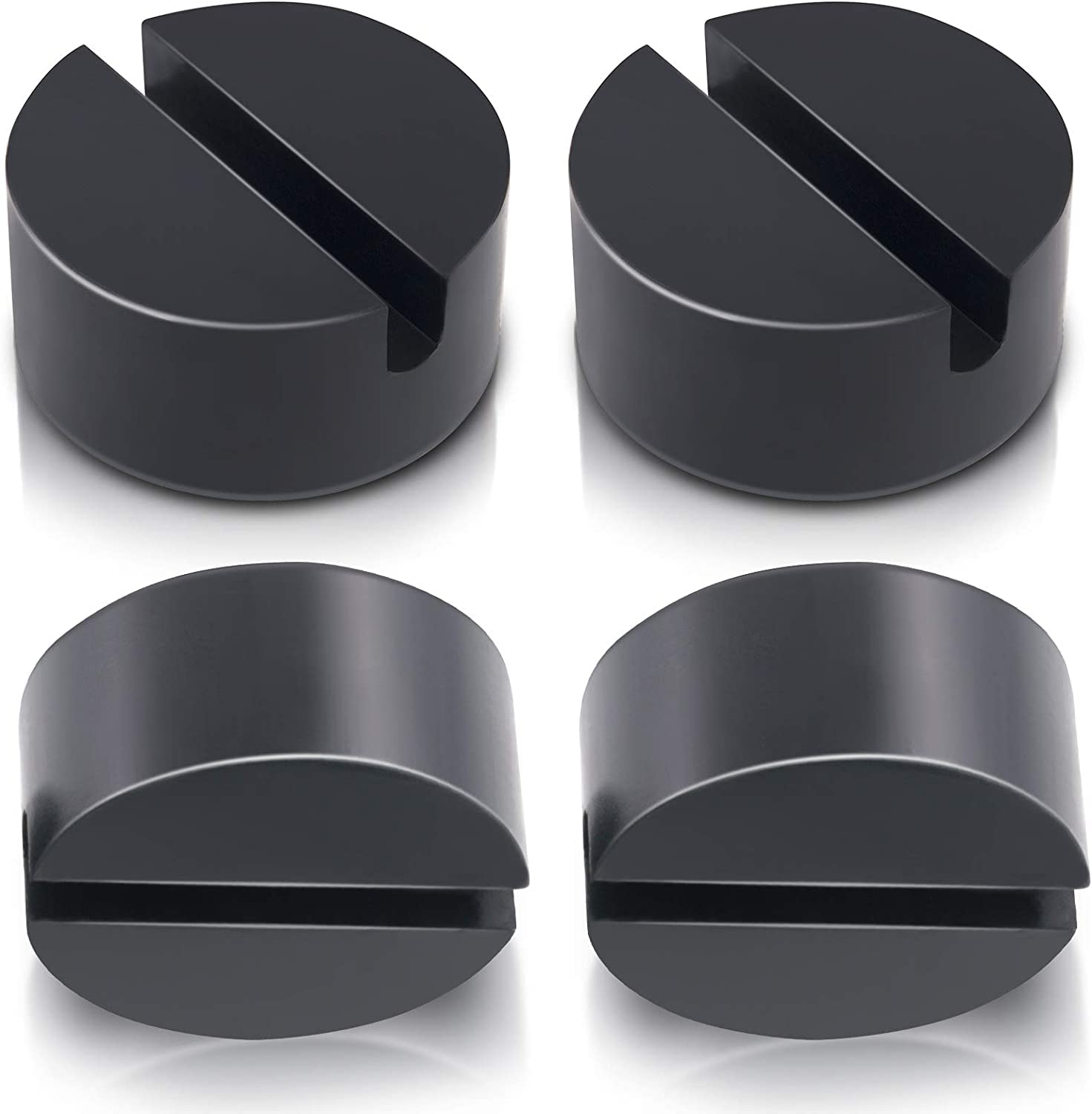 NALACAL Jack Pad Universal Slotted Frame Rail Protector Heavy Duty Rubber Medium Size Jack Pads Adapter Jack Stand for Keeping Pinch Weld, Paint and Metal Safe （4 Pack）