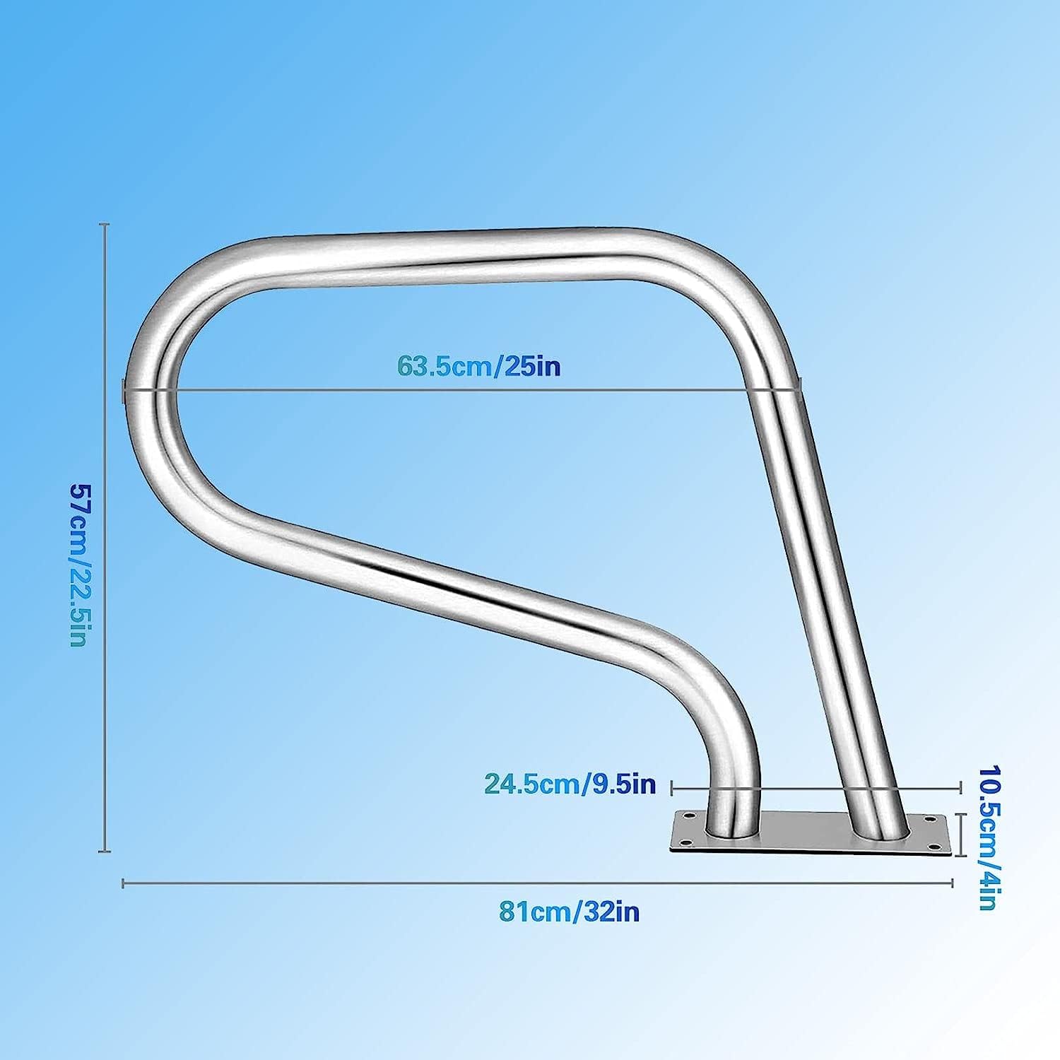 Pool Handrail,Pool Railing Handrail Handrails 1Pcs Safety Swimming Handrails, Nonslip