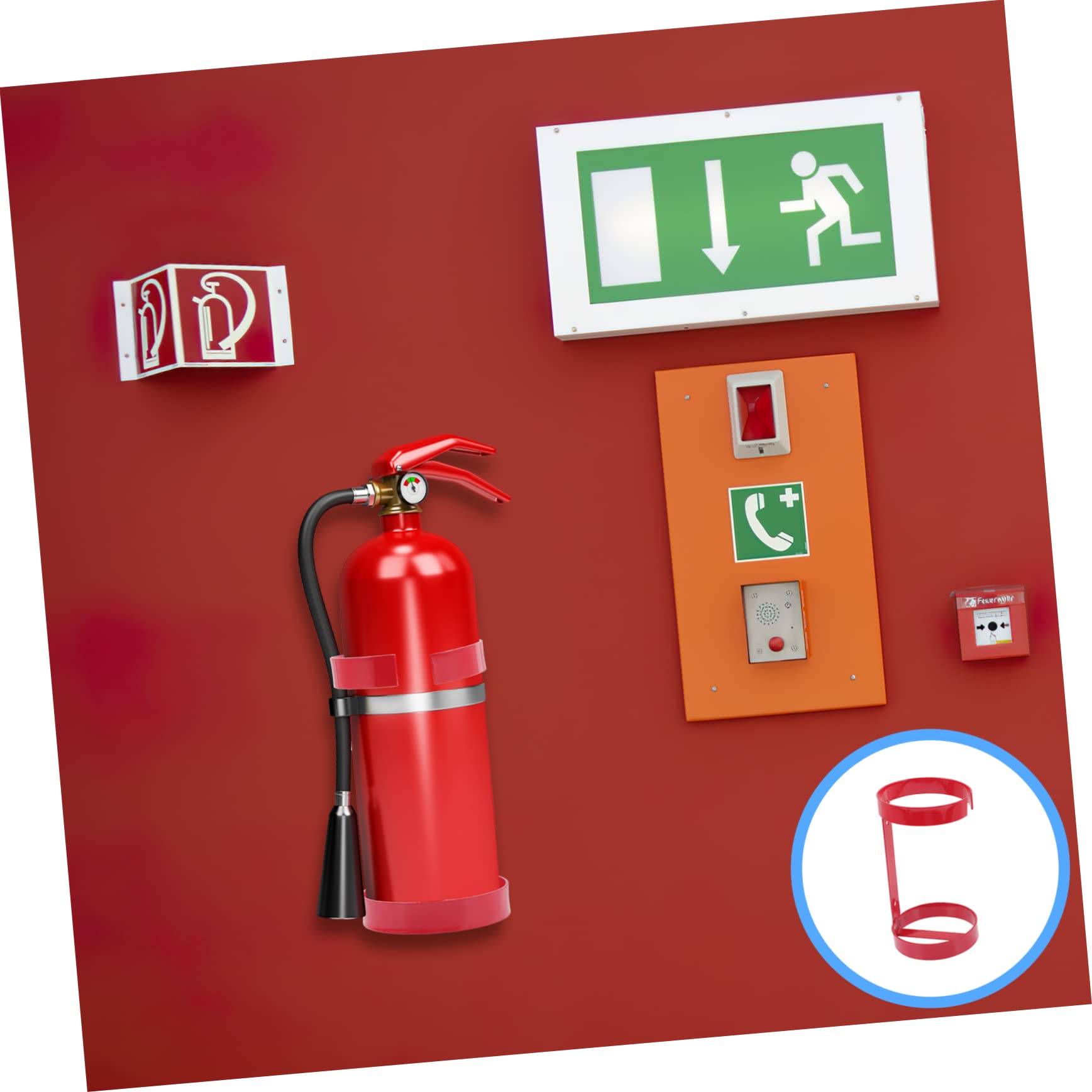 Lurrose Supporto per Estintore in Metallo Rosso Compatibile Auto e Casa, Montaggio a Muro Facile