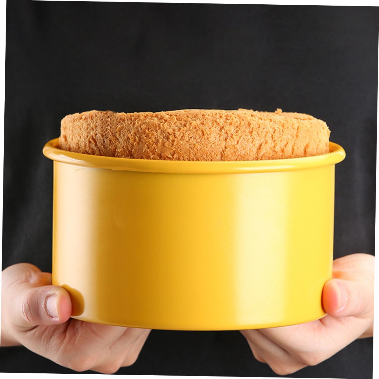 VICASKY Tortiera Acciaio per Antiaderente Staccabile Rotonda Dolci in Inox | Gialla, per Casa e Pasticceria Professionale, Facile da Riporre e Trasportare