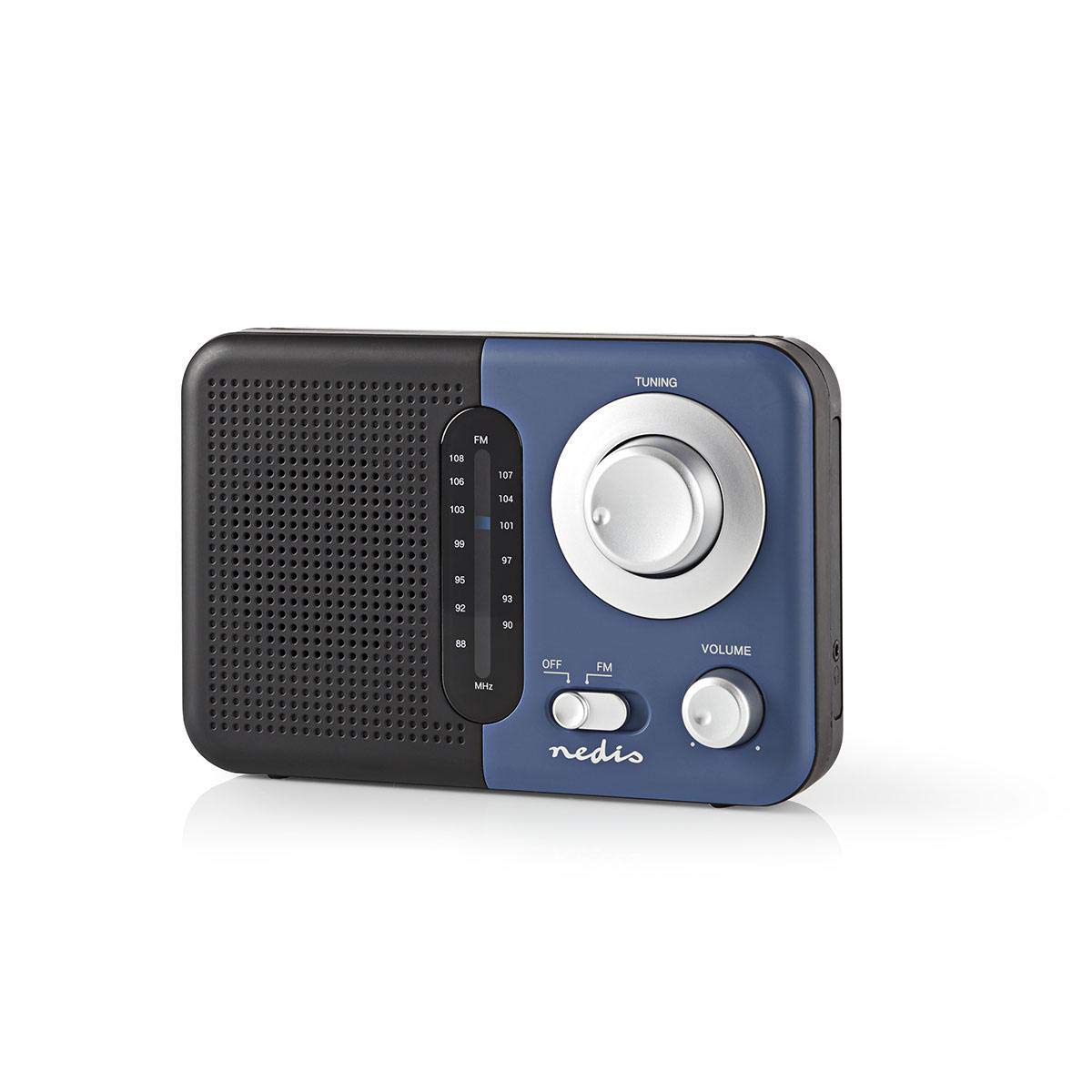 Nedis Radio FM 2.4 W Poignée de Train nsport Noir/Gris