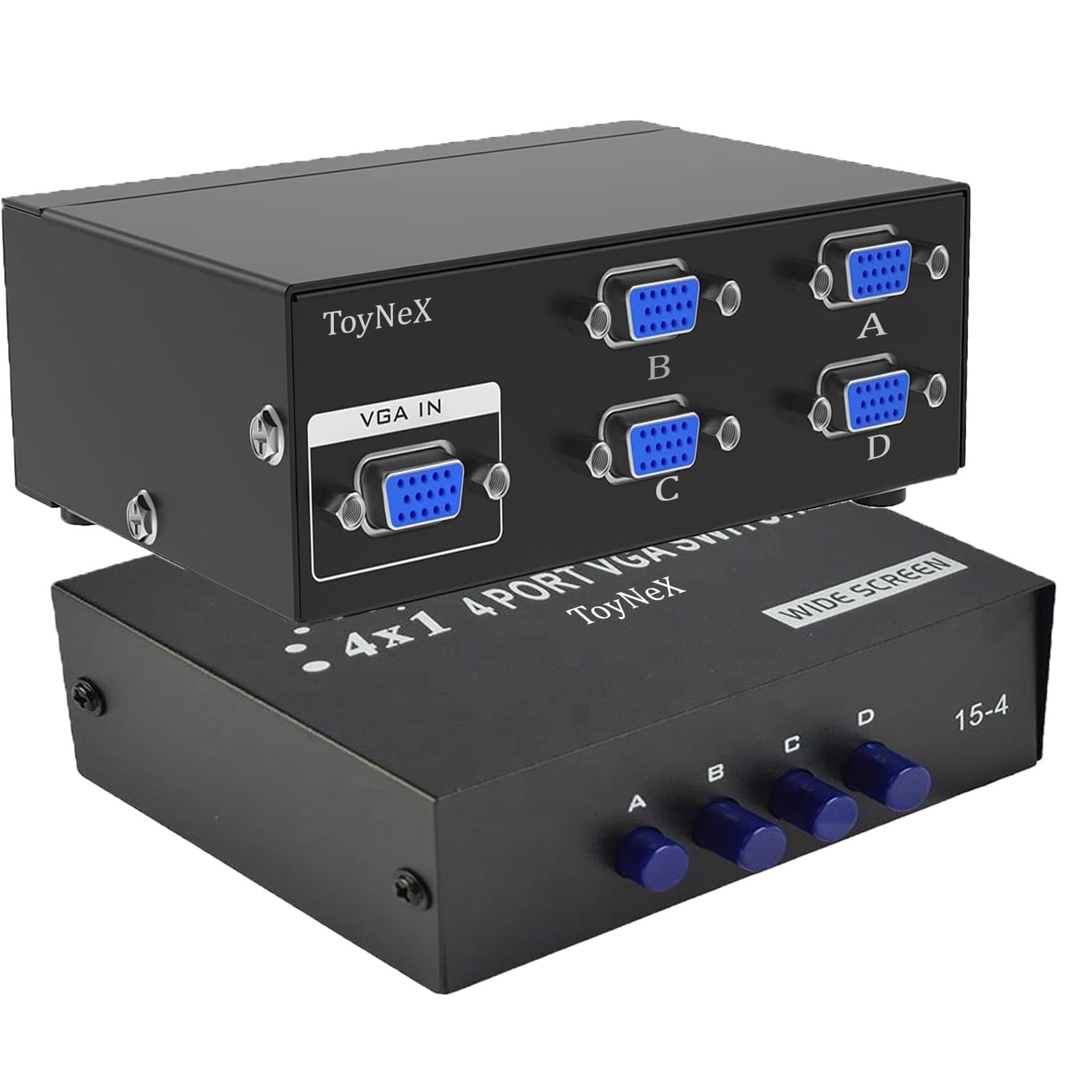 1x4 VGA Splitter 1 in 4 out, Mirror 1 ideo & Audio on Multiple HD Monitors Support Wide Screen 1920 x 1440 1080P (4IN1 PORT VGA SWITCH).(Black)-image-38