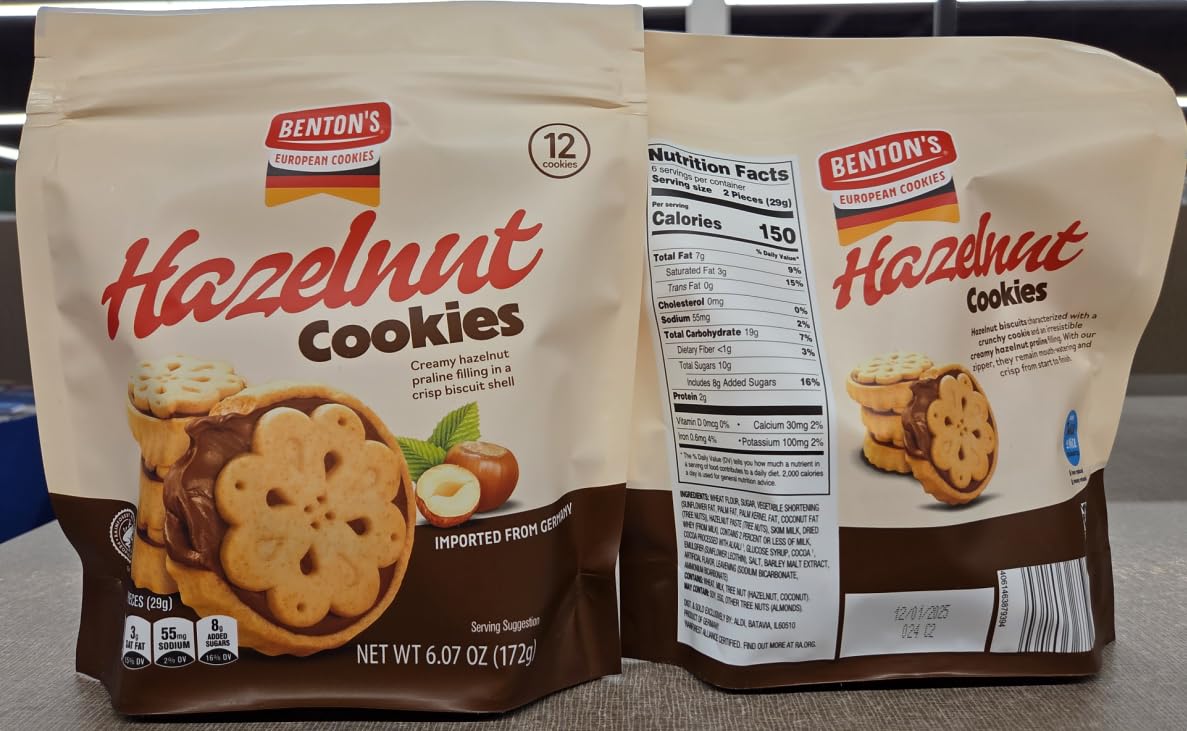 Amazon.com: Bentons European Hazelnut Cookies 6.07oz 172g (Two