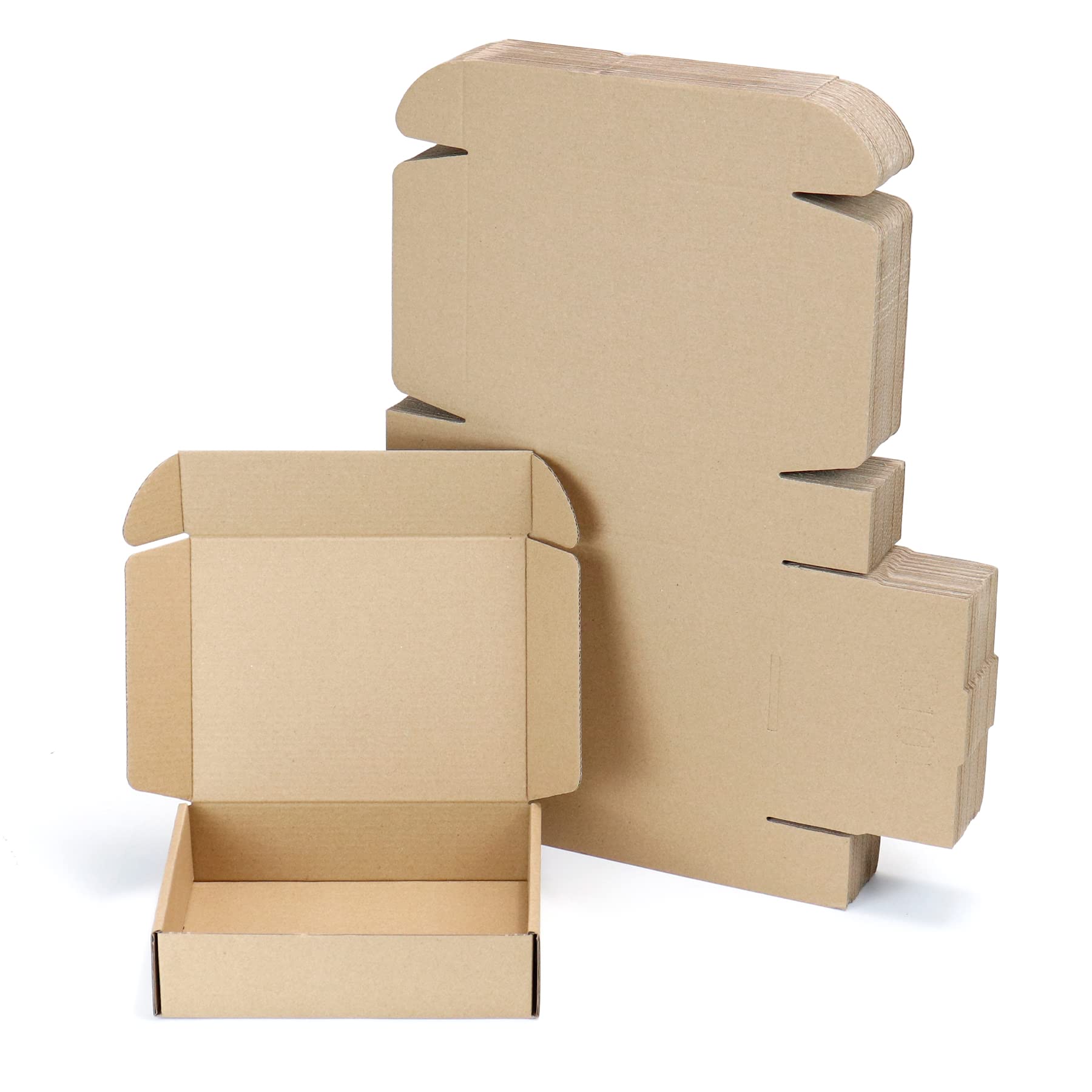 Flamorrow Brauner Versandkarton, 20,3 x 15,2 x 5,1 cm, Wellpappe, 25 Stück, für kleine Unternehmen