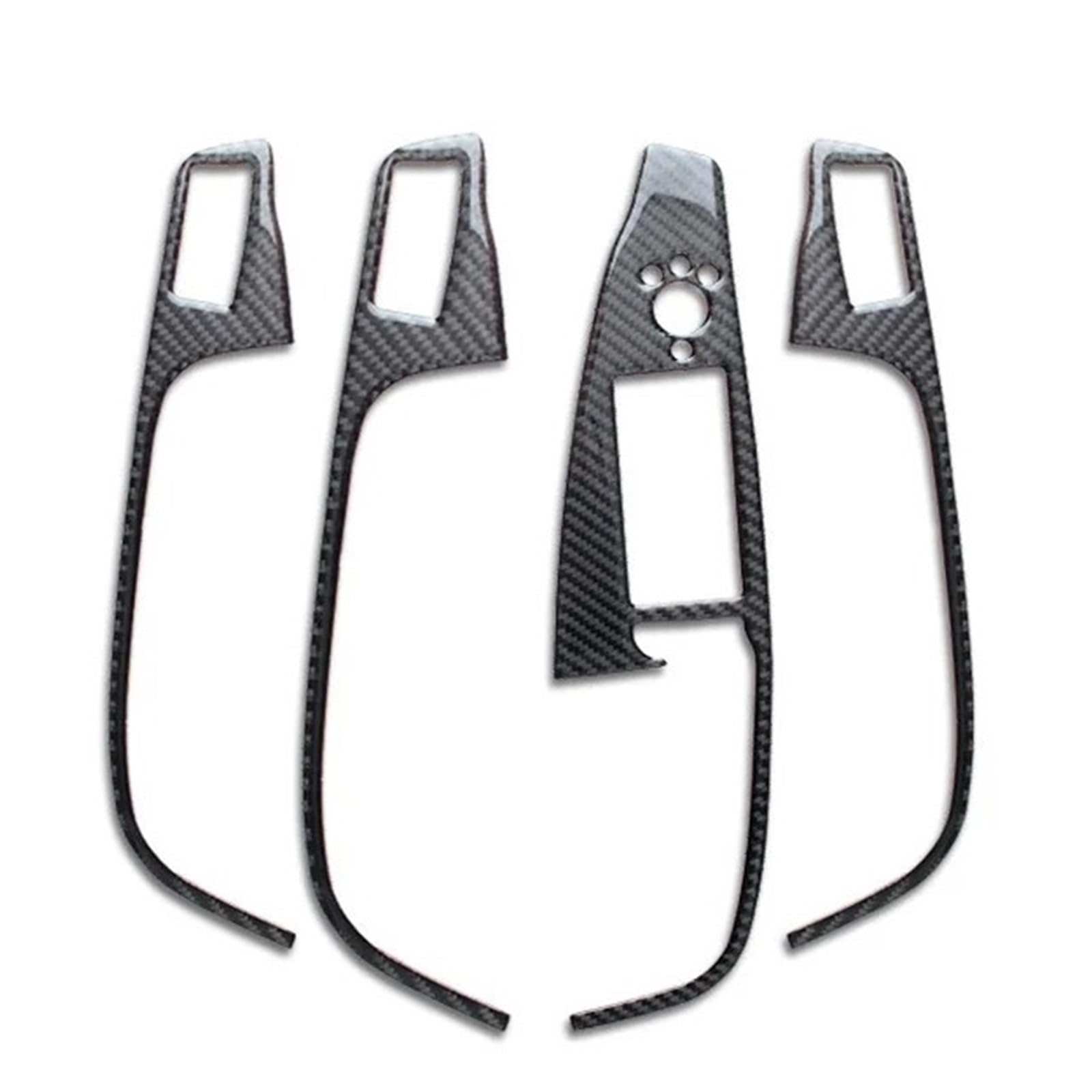 deski rozdzielczej Osłona przycisku szyby Do Q5 Interior Carbon Fiber Look Door | Lifting Window Panel Decorative Stickers Włókno węglowe Dekoracyjna listwa wnętrza samochodu