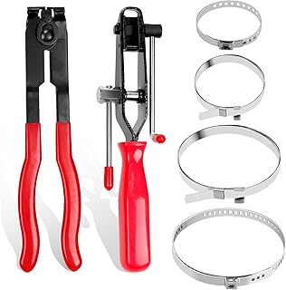 Hilitchi 18PCS Auto CV Joint Boot Clamp Pliers with CV Boot Clamps Kit Adjustable Drive Shaft CV Boot Ear Type Extension CV Joint Axle Boot Clamp Pliers for Most Cars