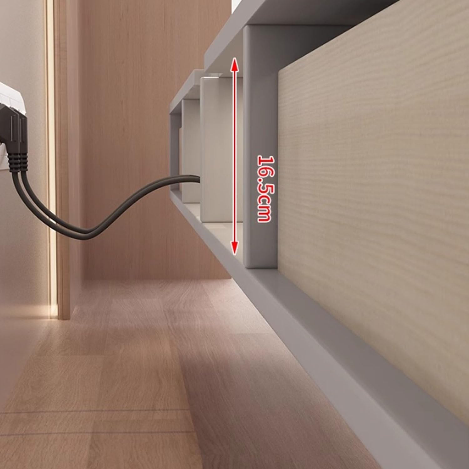 Soporte flotante para TV montado en la pared con puertas abatibles y cajones, mesa consola moderna para sala de estar, apto para televisores de 40 a 130 pulgadas