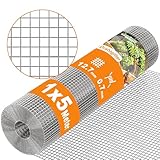Amagabeli Drahtgitter Volierendraht 1,0 X 5 Meter,0.7mm 12,7 mm Maschenweite Feuerverzinkt & Rostfrei – Für Hochbeet, Voliere, Kaninchenzaun, Wühlmausschutz | Leicht Schneidbar & Wetterfest