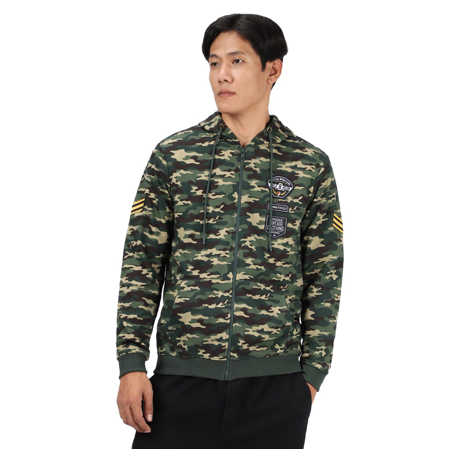 Men's Cotton Camouflage Printed Hooded Neck Sweatshirt-image-42