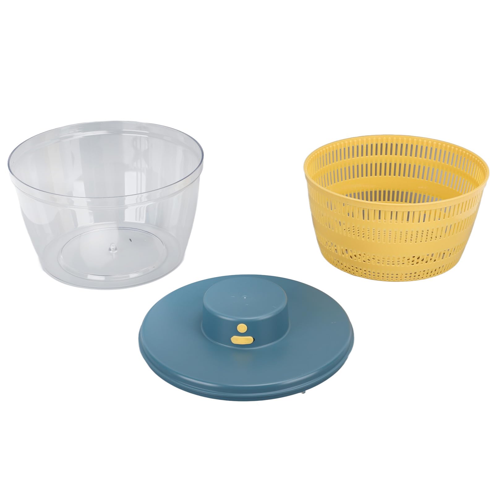 Lavadora de Frutas y Verduras, Centrifugadora de Ensalada Eléctrica de 4 Litros, Centrifugadora de Lechuga Multiusos, Secadora de Verduras, Dispositivo Limpiador de Frutas (Azul)