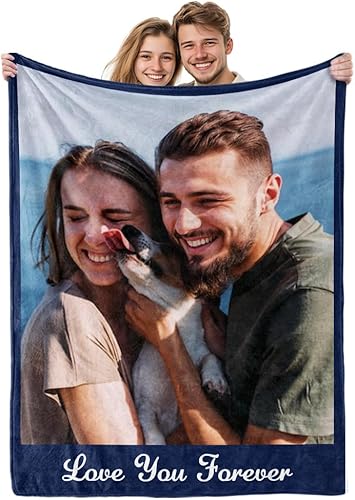 Ships Next Day, Manta personalizada con texto de imagen, manta de fotos personalizada para adultos, regalos de parejas para cumpleaños, Navidad, día